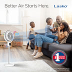 Lasko Whirlwind 7�� 24-Speed Orbital Motion 25ft/s Airflow Remote Control Pedestal Fan, APDC301