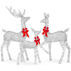 Best Choice Products 6.5ft 3-Piece Lighted Christmas Deer Set Outdoor Yard Decoration w/ 385 LED Lights, Stakes - Gold