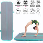 Gymnastics Mat Set 10FT Inflatable Tumbling Mat, 39*24 inch Air Roller Gymnastics Barrel and 3 Air Block with 800W Air Pump for Training Cheerleading Home Use Yoga and Water Use