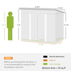 Outsunny 4.6' x 9' Metal Outdoor Storage Shed, Garden Utility Tool House with Double Lockable Doors for Backyard, Patio, Lawn, Garage, White