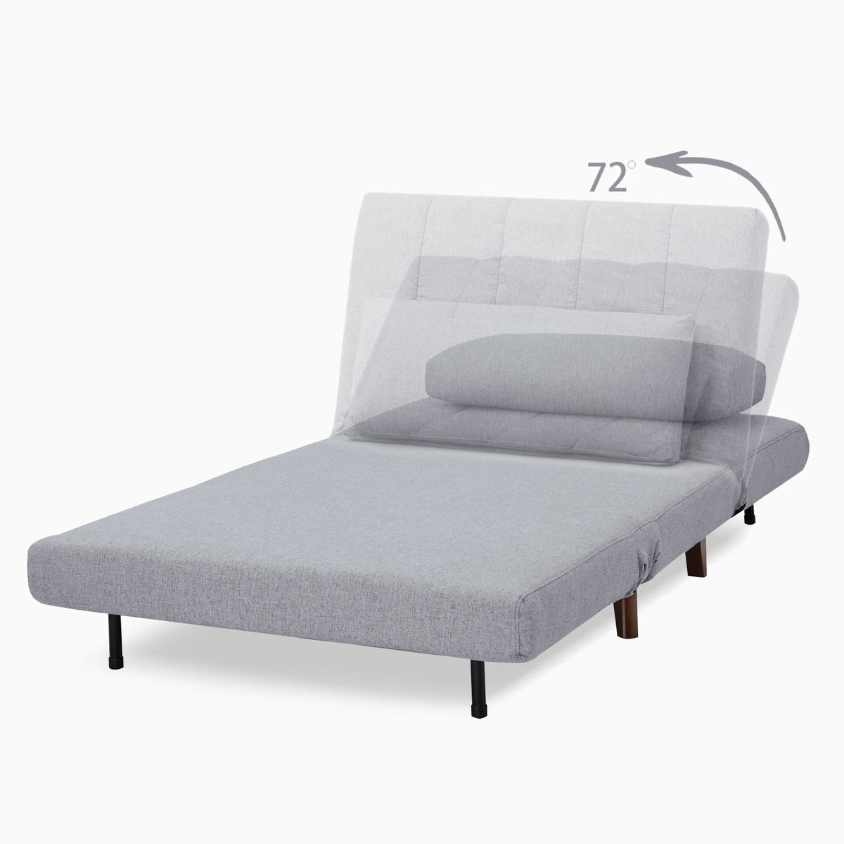 A&D Home Springfield Polyester Convertible Futon Chair, Yellow