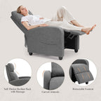 CONCETTA Massage Recline Chair with Padded Seat and Massage Backrest, Black