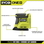ONE+ 18V Cordless 2-Tool Combo Kit with Random Orbit Sander and Corner Cat Finish Sander (Tools Only)