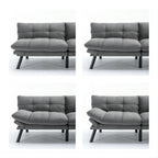 PAPROOS Convertible Sofa Bed, Folding Futon Sofa Bed, Upholstered Sofa Bed Couch, Loveseat Sleeper Sofa for Small Space, Apartment, Living Room, Cream