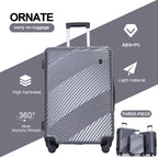 Tripcomp Luggage 3 Piece Set,Suitcase with Spinner Wheels Hardside Lightweight Luggage 20in24in28in.(Blue)