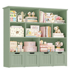 Homfa 7 Cube Toy Storage Organizer, Kids Geometric Bookcase and Bookshelf with 4 Drawers, White