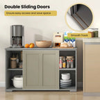 Costway Kitchen Storage Cabinet Sideboard Buffet Cupboard Wood Sliding Door Pantry White