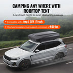 KFFKFF Hard Shell Rooftop Tent, Naturnest Model for 2-3 People, Includes Thick Mattress and Telescopic Ladder, Waterproof and Windproof, Suitable for Jeep, SUV, Van, and Pickup Trucks