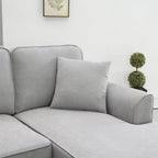 Harper & Bright Designs Modular Sectional Sofa with Ottoman Couch L Shape Corner Sofa Sets 7 Seats Fabric Couch for Living Room, Black, 112 * 87 inch