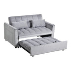 Gewnee 55'' Modern Convertible Velvet Sofa Bed with Pull-Out Twin Bed, Adjustable Backrest for Living Room, Office (Dark Gray)