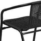 Emma + Oliver Indoor/Outdoor Stacking Rattan Restaurant Patio Chairs, Set of 2, Gray