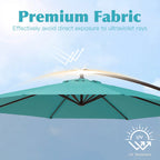 JUSTLET 10ft Heavy Duty Patio Hanging Offset Cantilever Patio Umbrella W/ 4-Piece Base Included Included, Beige