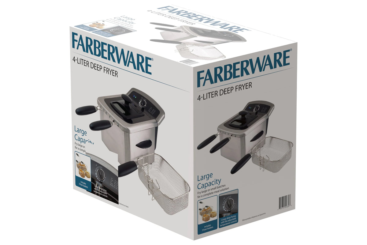 Farberware 4L Deep Fryer, Stainless Steel, Electric, New, Model 201639