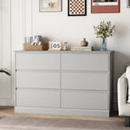 White Dressers Bedroom Dresser 6 Drawer Storage Chest of Drawers Double Dresser Storage Side Cabinet Room Furniture for Bedroom Living Room