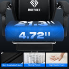 Hoffree Gaming Chair with Massage Fabric Office Chair with footrest for Adults, Ergonomic Gamer Chair with Headrest and Lumbar Support for Office Gaming, 440 LBS