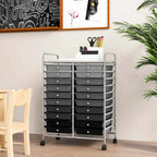 Costway 20 Drawer Rolling Storage Cart Tools Scrapbook Paper Office School Organizer Yellow