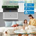 8000Btus Window Air Conditioner Over the Sill AC Up to 370 Sq.Ft With Remote & App