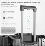 All Aluminum Magnesium Hardshell Carry On Luggage with Lock, Airline Approved Hardside Carry on Suitcase with Spinner Wheels, Checked Metal Rolling Luggage Case for Travel, Business