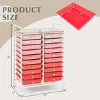 Costway 20 Drawer Rolling Storage Cart Tools Scrapbook Paper Office School Organizer Yellow