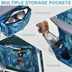 Costway 2-Pack Folding Backpack Beach Chair Table Set 5-Position Outdoor Reclining Chair Pink