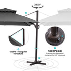 Pellebant 10 ft. x 10 ft. Square Double Top Patio Cantilever Umbrella, Navy Blue