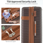 Luggage Sets,4-Piece Lightweight Suitcase Set with 4 Packing Cubes and TSA Lock, Hardshell Suitcases with Spinner Wheels, (16/20/24/28 ),Brown