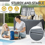 Ktaxon 90 gal Outdoor Garden Plastic Storage Deck Box Gray