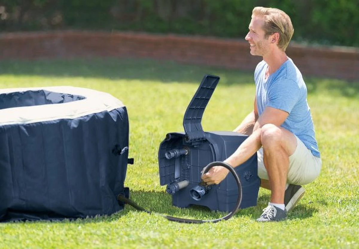 INTEX PureSpa�?Plus Bubble Inflatable Hot Tub Set - 4 Person Spa with Energy Efficient Spa Cover