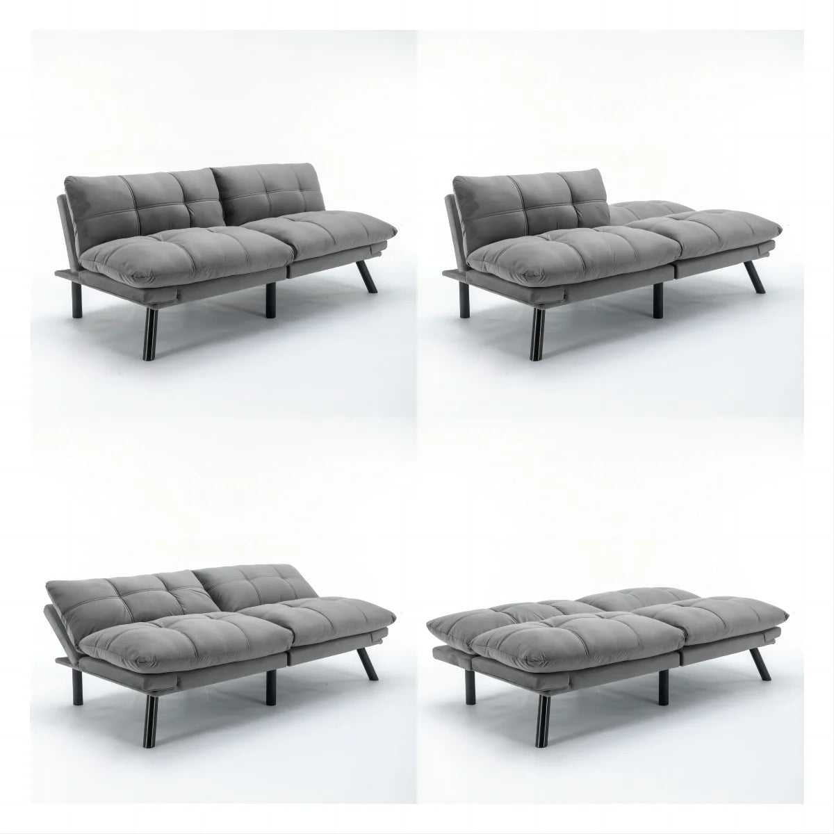 PAPROOS Convertible Sofa Bed, Folding Futon Sofa Bed, Upholstered Sofa Bed Couch, Loveseat Sleeper Sofa for Small Space, Apartment, Living Room, Cream