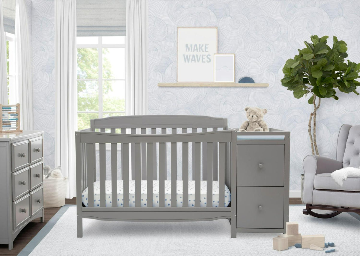Delta Children Mason 6-in-1 Convertible Crib and Changer. Gray