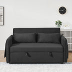 Convertible Sofa Bed,3 in 1 Sleeper Sofa with 2 Pillows and Adjustable Backrest for Living Room Office,Black