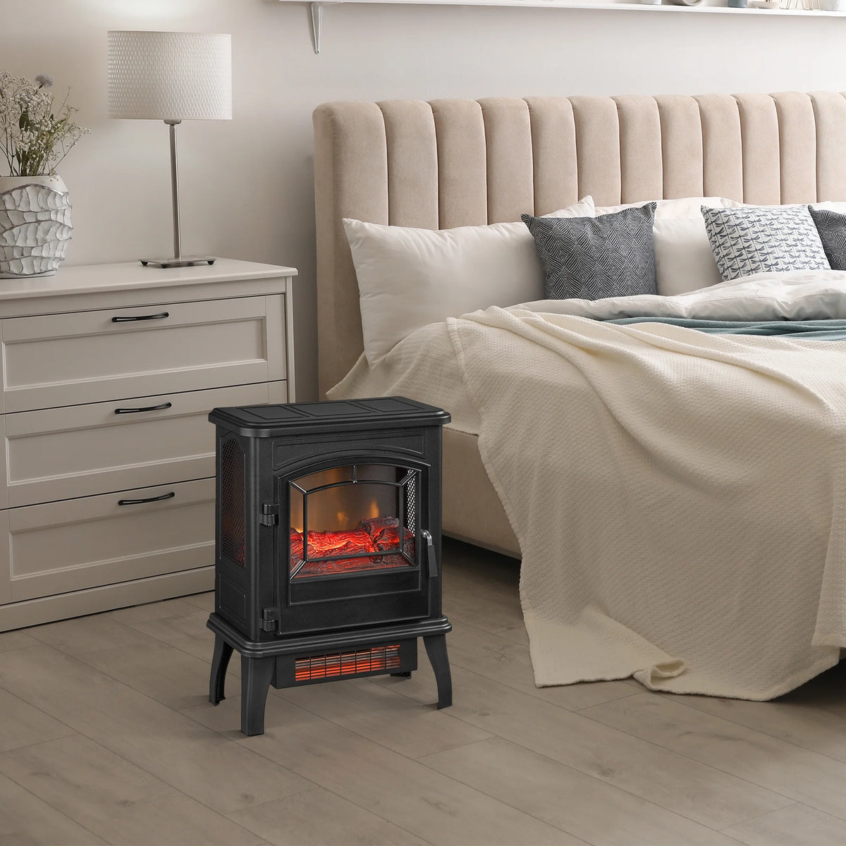 ClassicFlame 17.5"W Infrared Quartz Electric Stove Heater, Insignia Blue