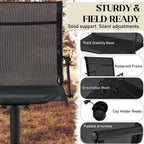 Danrelax 360�� Silent Camo Hunting Blind Chair, Armrests, Side Pouch, Telescopic Legs