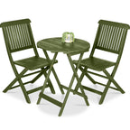 Best Choice Products 3-Piece Acacia Wood Bistro Set, Folding Patio Furniture w/ 2 Chairs, Table - Natural