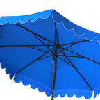 Safavieh Venice 9' Market Crank Tilt Patio Umbrella, Navy/White