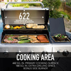 Kenmore BBQ Propane Gas Grill - 5 Burners with Side Burner & Searing Zone, 644 Sq. In. Stainless Steel Grill, 66,000 BTU, Ideal for Outdoor Cooking, Patio & Backyard, Black