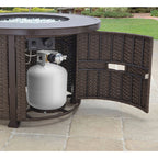 Better Homes & Gardens Colebrooke 37" Round 50,000 BTU Propane Gas Fire Pit Table with Glass Beads, Metal Lid and Protective Cover