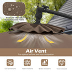 Costway 10 FT Solar Offset Hanging Umbrella Patio Cantilever Umbrella with 32 LED Lights Brown