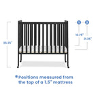 Delta Children Lee Portable Folding Mini Crib with 1.5-Inch Mattress - Greenguard Gold Certified, Bianca White