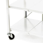 Origami Foldable Wheeled Portable Solid Wood Top Kitchen Island Bar Cart