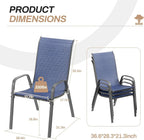 Pirecart Set of 4 Patio Dining Chairs, Textilene Outdoor Stacking Chairs for Poolside, Backyard, Garden