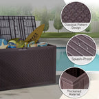 Ktaxon 90 gal Outdoor Garden Plastic Storage Deck Box Gray