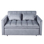 Gewnee 55'' Modern Convertible Velvet Sofa Bed with Pull-Out Twin Bed, Adjustable Backrest for Living Room, Office (Dark Gray)