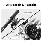 A2760 27.5 Inch Full Suspension Mountain Bike, Front and Rear Dual Shock Absorbers, Mechanical Disc Brakes, 21-Speed, Suitable for Men and Women, Ideal for Travel and Fitness Enthusiasts