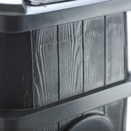 FCMP Outdoor WG4000-GRY Home Outdoor Wood Grain Rain Water Catcher Barrel