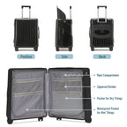 Fridtrip 20 Inch Carry On TSA Lock Luggage with Foldable Seat for Kids& Adult,Lockable Spinner Wheels Free Luggage Cover and Safety Seatbelt Travel Suitcase