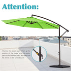 JUSTLET 10ft Heavy Duty Patio Hanging Offset Cantilever Patio Umbrella W/ 4-Piece Base Included Included, Beige