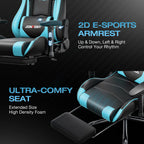 JONPONY Big and Tall 500LBS Gaming Chair, Ergonomic Design, Gamer Chair PU Leather with Footrest and Lumbar Support, High Back Office Chair Support 8 Hours Long Sitting,Red Computer Chair,Red