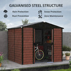 Outsunny 7' x 4' Metal Storage Shed Organizer, Garden Tool House with 4 Vents and 2 Sliding Doors for Backyard, Patio, Garage, Lawn, Dark Gray