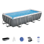 Bestway 24' x 12' x 52" Rectangular Frame Above Ground Swimming Pool Set